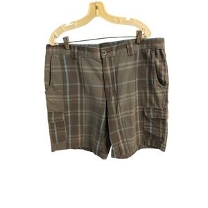 Columbia Omni-Shade Sun Protection Plaid Shorts 38W 10L Mens